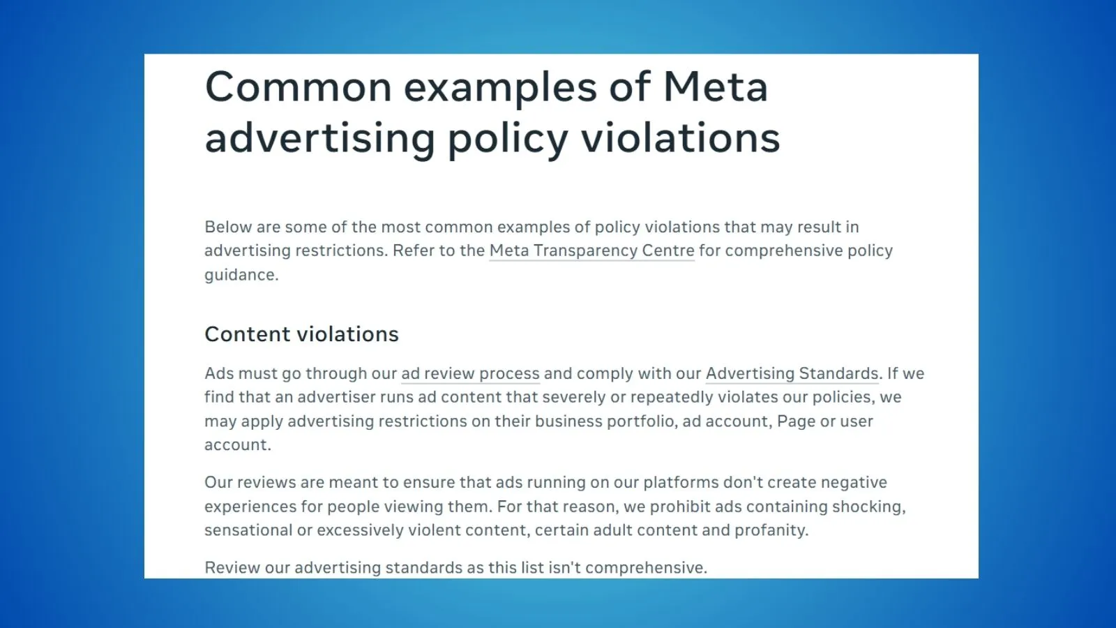 Policy Violations